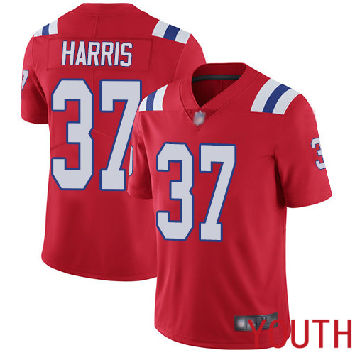 New England Patriots Football #37 Vapor Limited Red Youth Damien Harris Alternate NFL Jersey